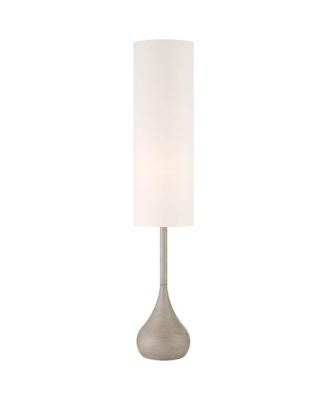 Possini Euro Design Moderne Mid Century Modern 62" Tall Standing Floor Lamp Droplet Foot Switch Natural Metal Living Room