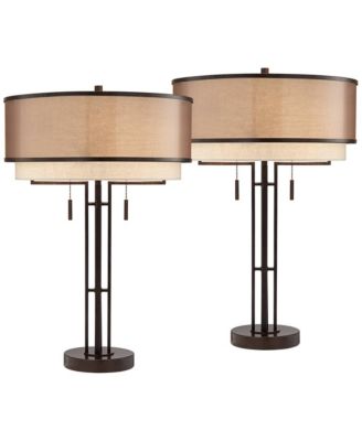 Набор промышленных настольных ламп Franklin Iron Works Andes 27 1/2" с цепью, бронза