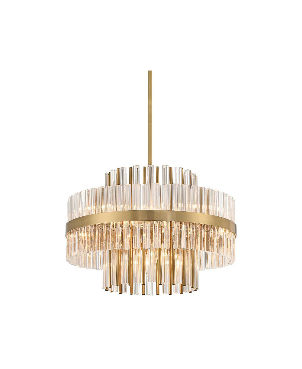 Люстра Possini Euro Design Jenna Soft 20" Wide Modern 2-Tier Clear Crystals 8-Light для столовой и прихожей