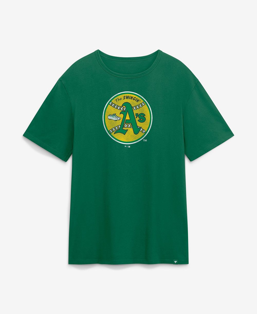Мужская футболка Fanatics Oakland Athletics Legacy цвета Kelly Green с логотипом