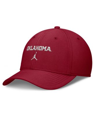 Jordan Men's Crimson Oklahoma Sooners Rise On-Field SwooshFlex Dri-FIT Flex Hat