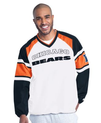 Мужская белая ветровка Starter Chicago Bears Raglan V-Neck Pullover