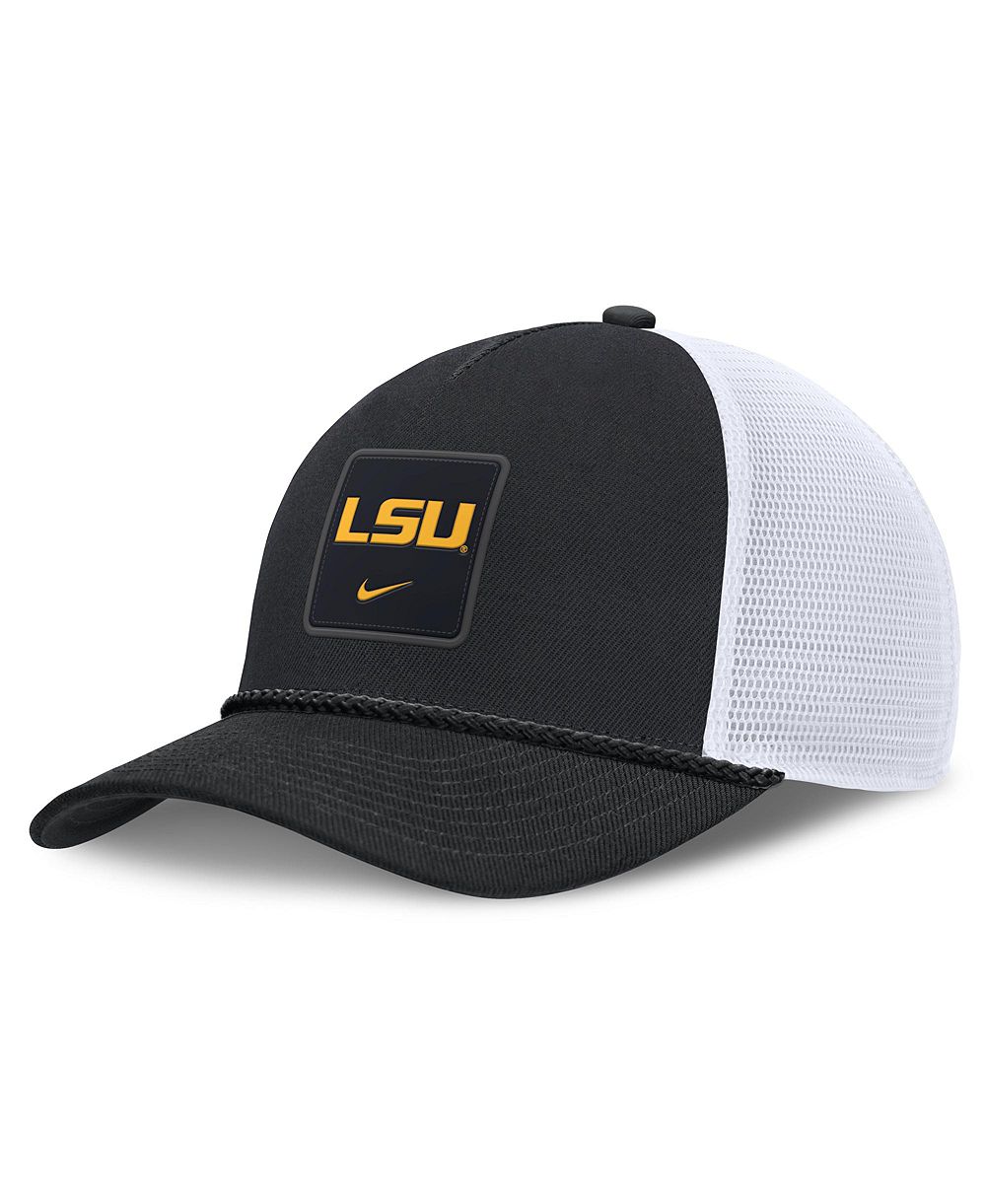 Мужская и женская кепка Nike Black LSU Tigers Game Day Rope Trucker Adjustable