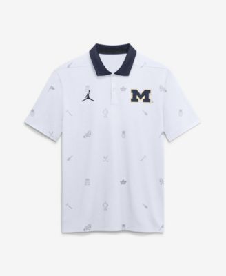 Jordan Men's White Michigan Wolverines Vapor Pattern Dri-FIT Polo Shirt