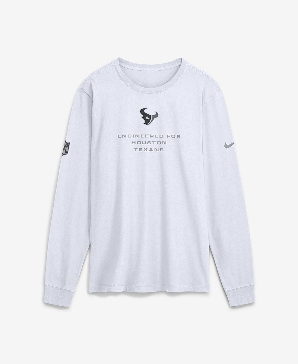 Nike Men's White Houston Texans Sideline Bold Arch Star Dri-FIT Long Sleeve T-Shirt