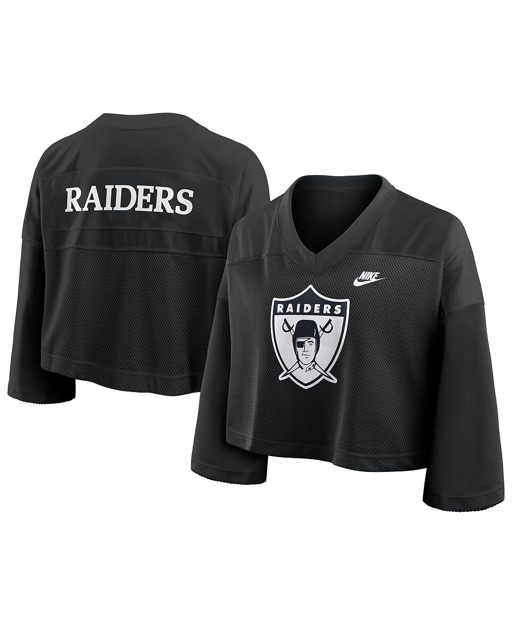 Женская джерси Nike Las Vegas Raiders Rewind Cropped Mesh Dri-FIT Fashion