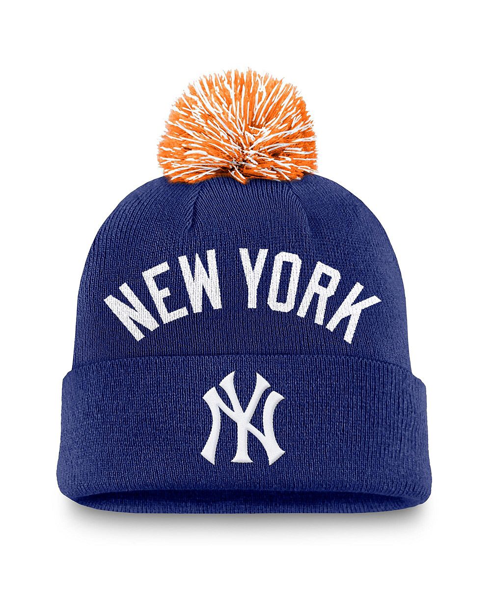 Nike Мужская Royal New York Yankees Peak Cuffed Knit Hat with Pom