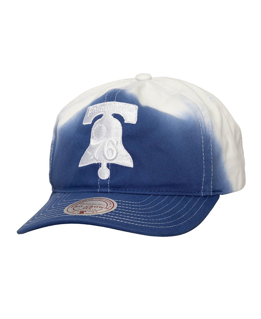 Кепка Mitchell & Ness Men's Royal/White Philadelphia 76ers Dip Dye Pro Crown Adjustable Hat