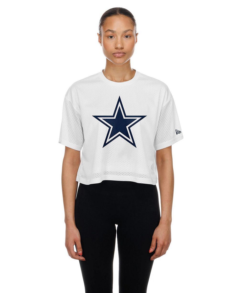 Женская укороченная футболка New Era Dallas Cowboys Summer Mesh в цвете White