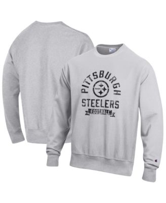 Champion Men's Heather Gray Pittsburgh Steelers Reverse Weave Fleece Pullover Sweatshirt