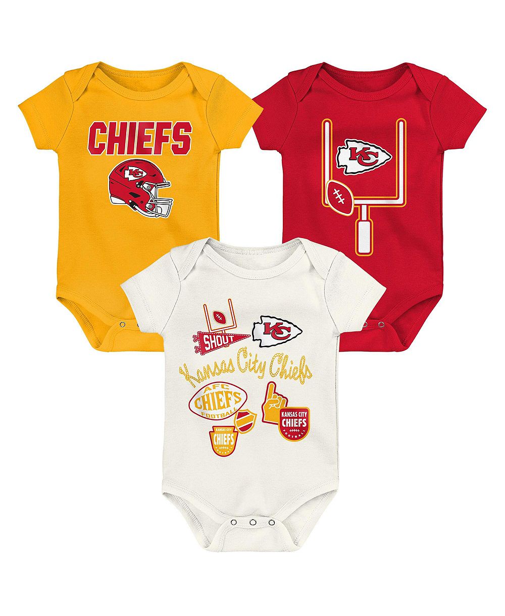 Комплект боди для мальчиков и девочек Outerstuff Kansas City Chiefs 3-в-1