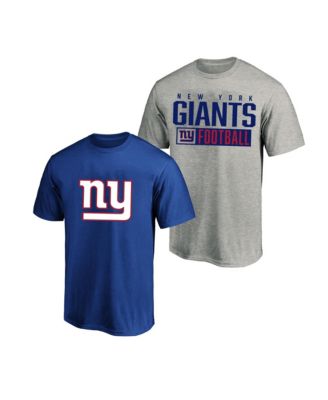 Fanatics Мужская футболка Heather Gray/Royal New York Giants Big & Tall, упаковка 2 шт