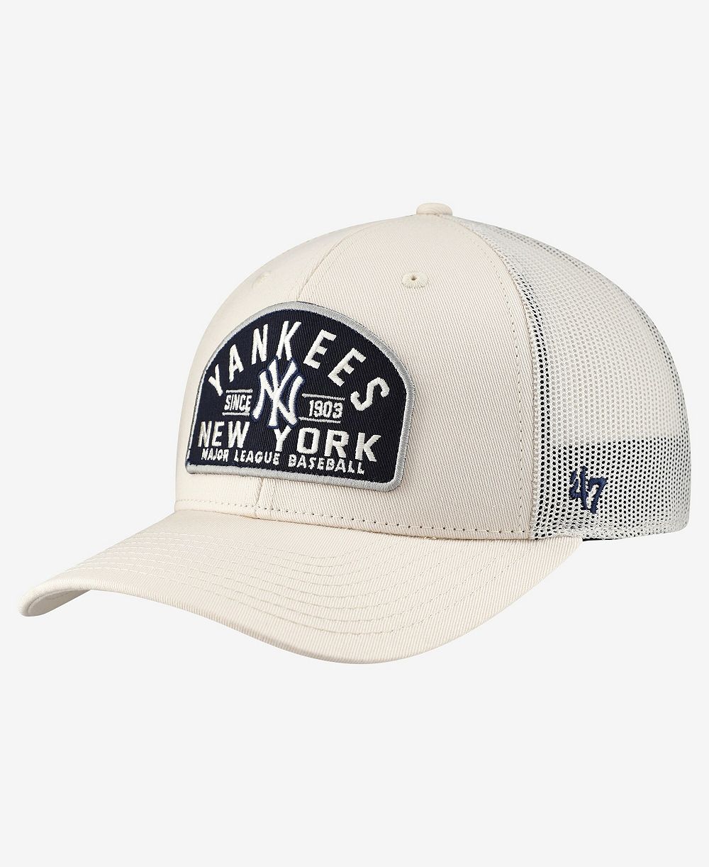 Кепка '47 Brand Men's Cream New York Yankees Leland Adjustable Trucker Hat