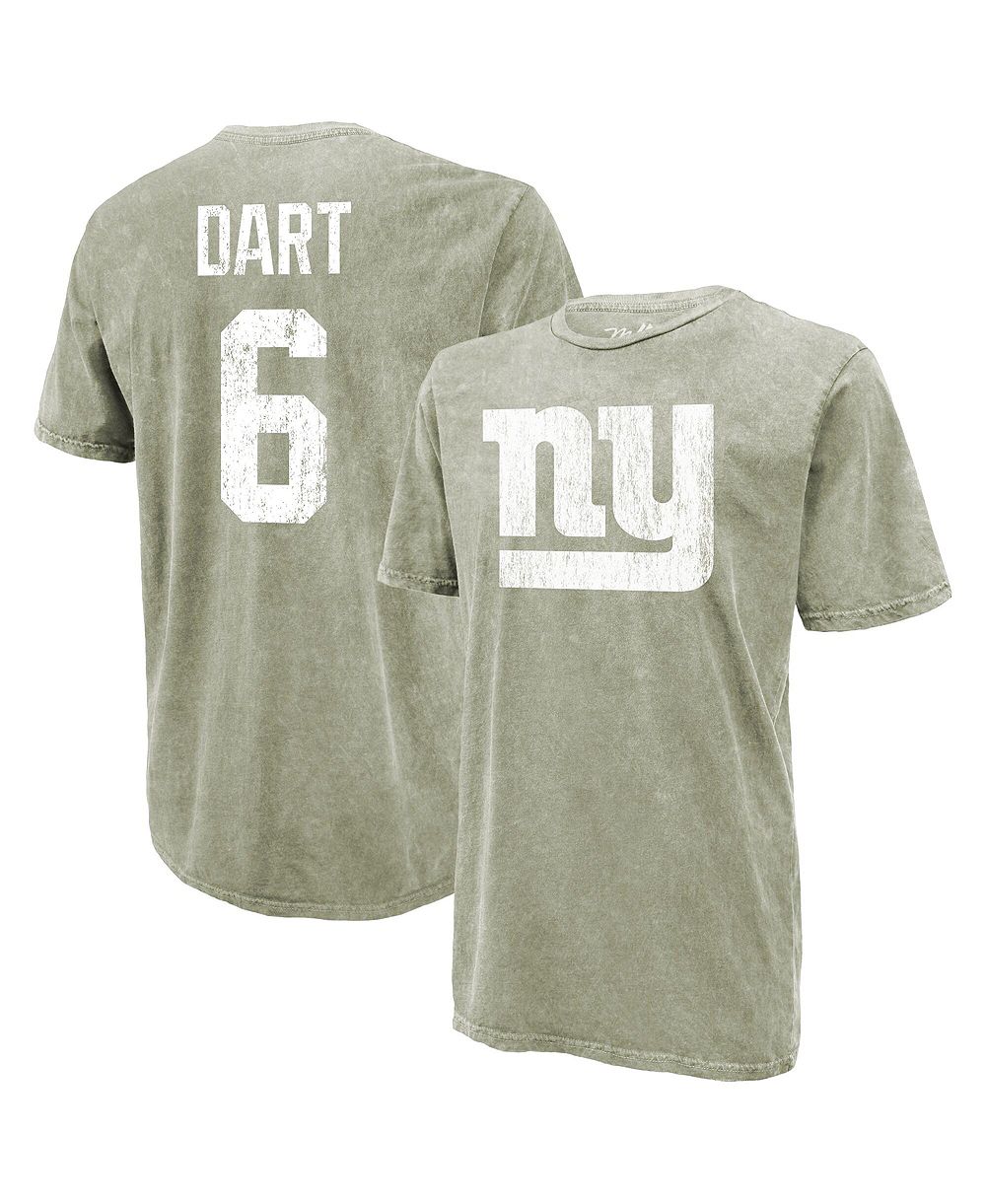 Мужская футболка Majestic Threads Jaxson Dart Moss Green New York Giants Mineral Wash