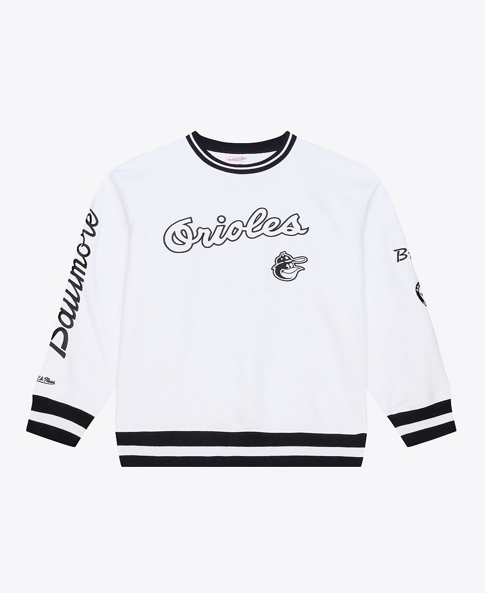 Мужская толстовка Mitchell & Ness White Baltimore Orioles Arctic Fleece