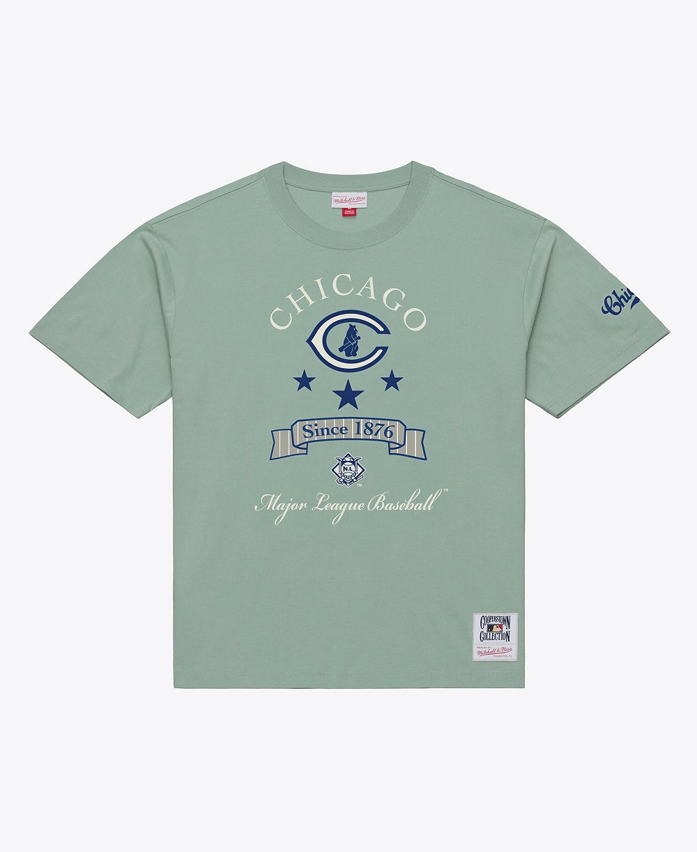 Мужская футболка Mitchell & Ness Green Chicago Cubs Yacht Rock