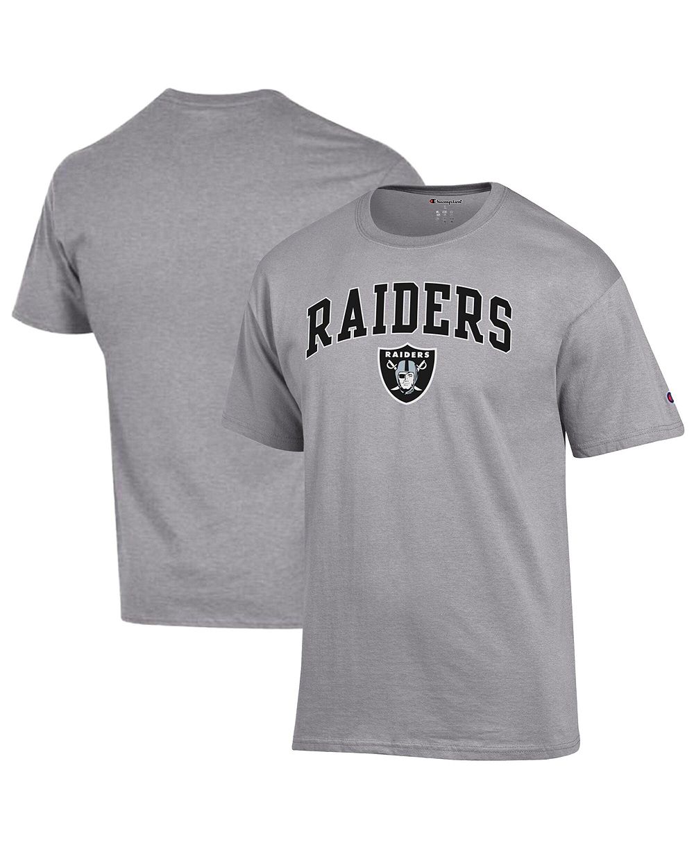Футболка Champion мужская, серая, с логотипом Las Vegas Raiders