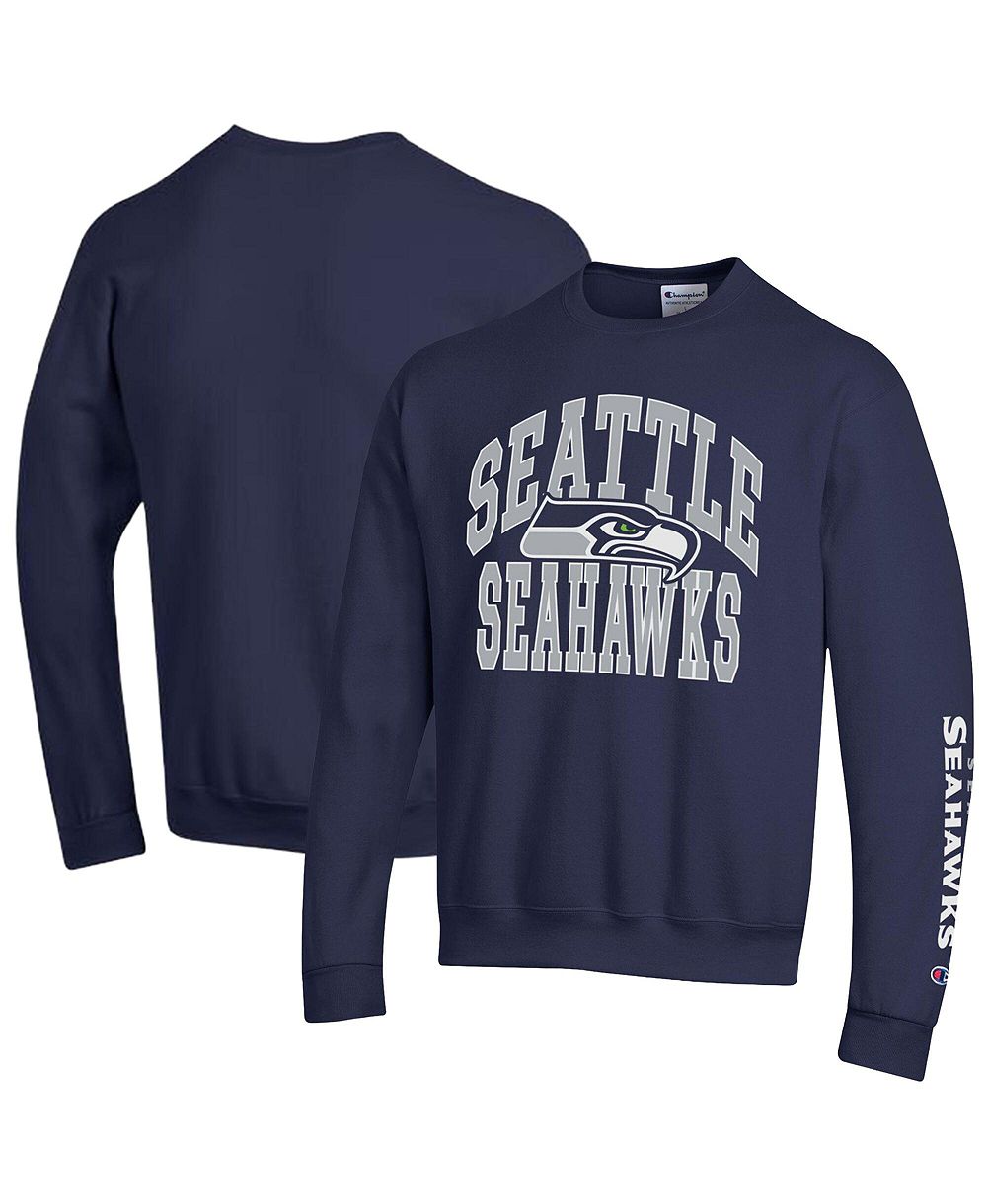 Champion Men's College Navy Seattle Seahawks Powerblend Fleece Sweatshirt
