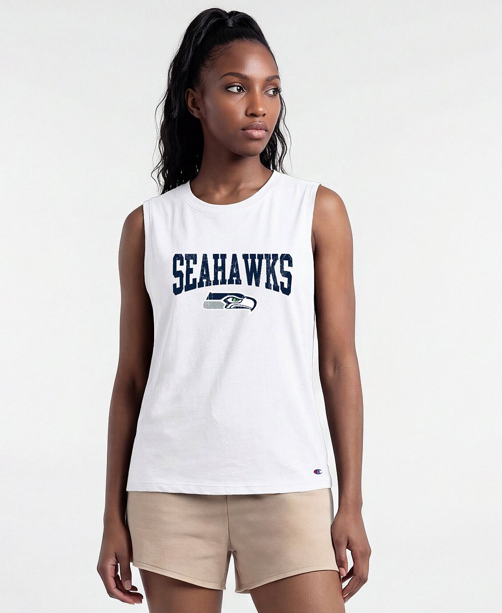 Champion Женский белый майка-топ Muscle Seattle Seahawks