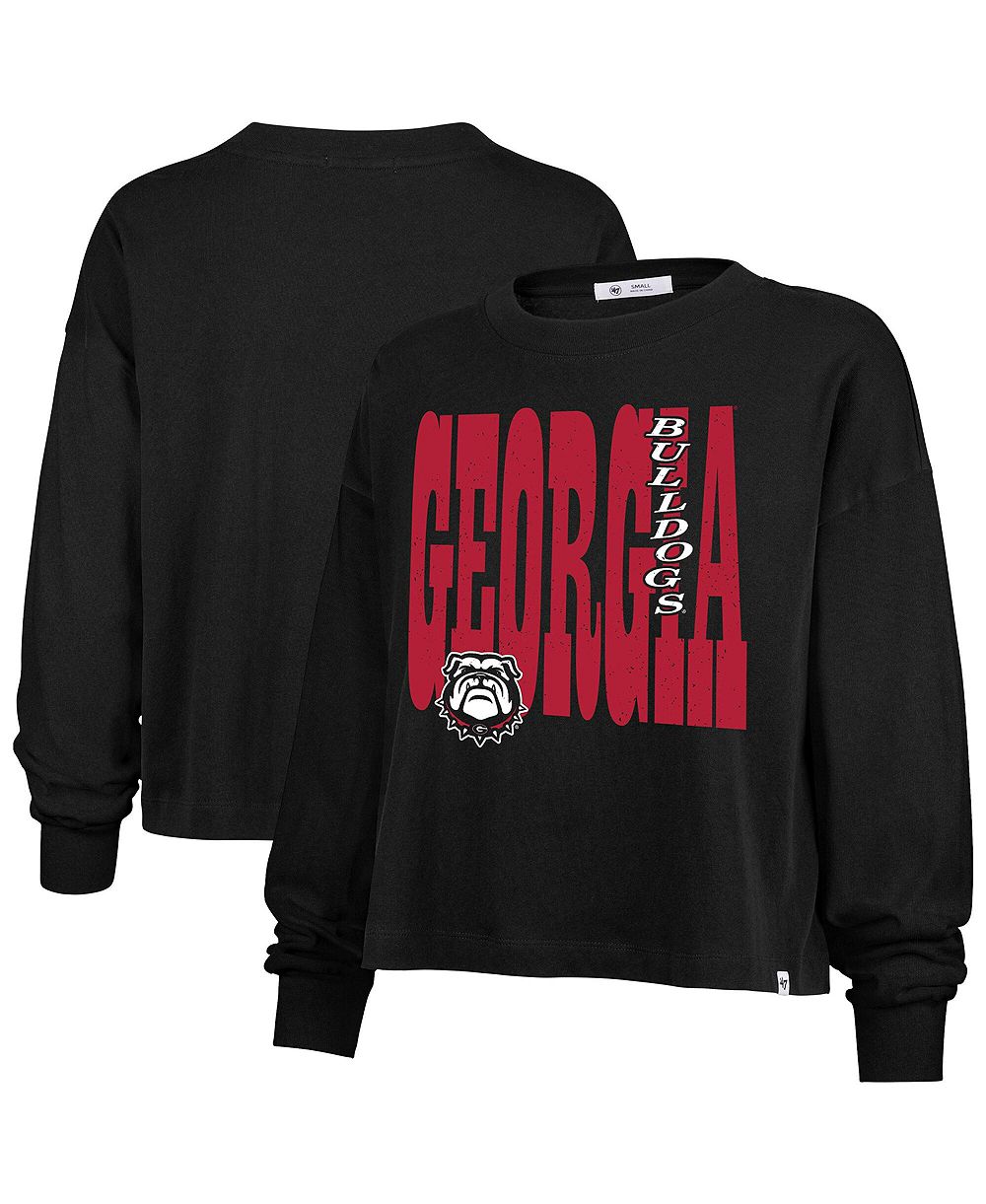 Женская футболка '47 Brand Georgia Bulldogs Stacked Sydney, Black, длинный рукав