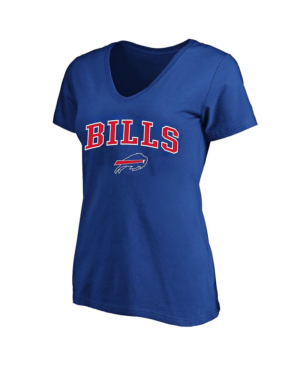 Женская футболка Fanatics Royal Buffalo Bills Plus Size Arch Over Logo V-Neck