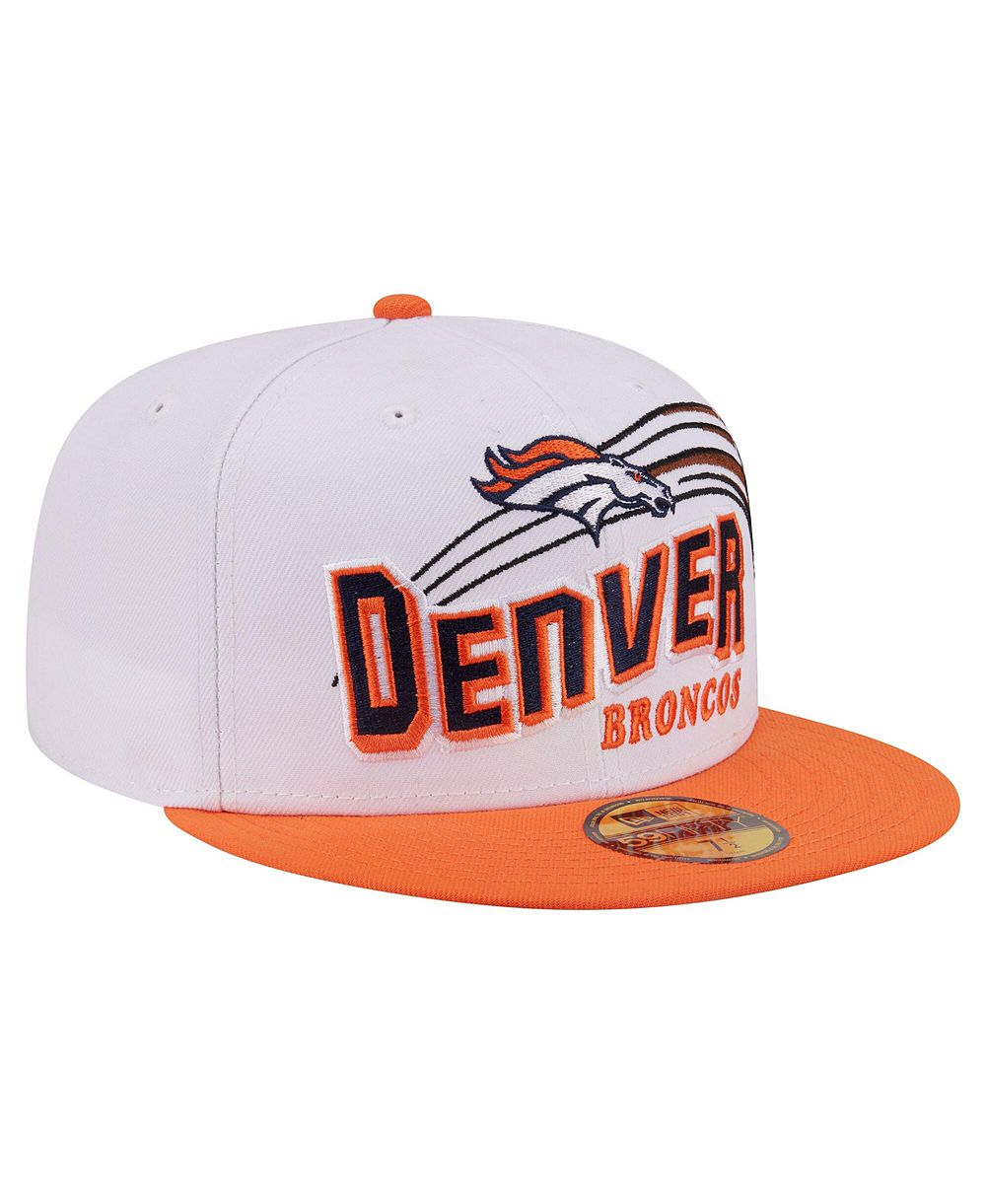New Era Мужская белая/оранжевая кепка Denver Broncos