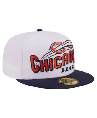 New Era Men's White/Navy Chicago Bears Retro Swoop 59FIFTY Fitted Hat