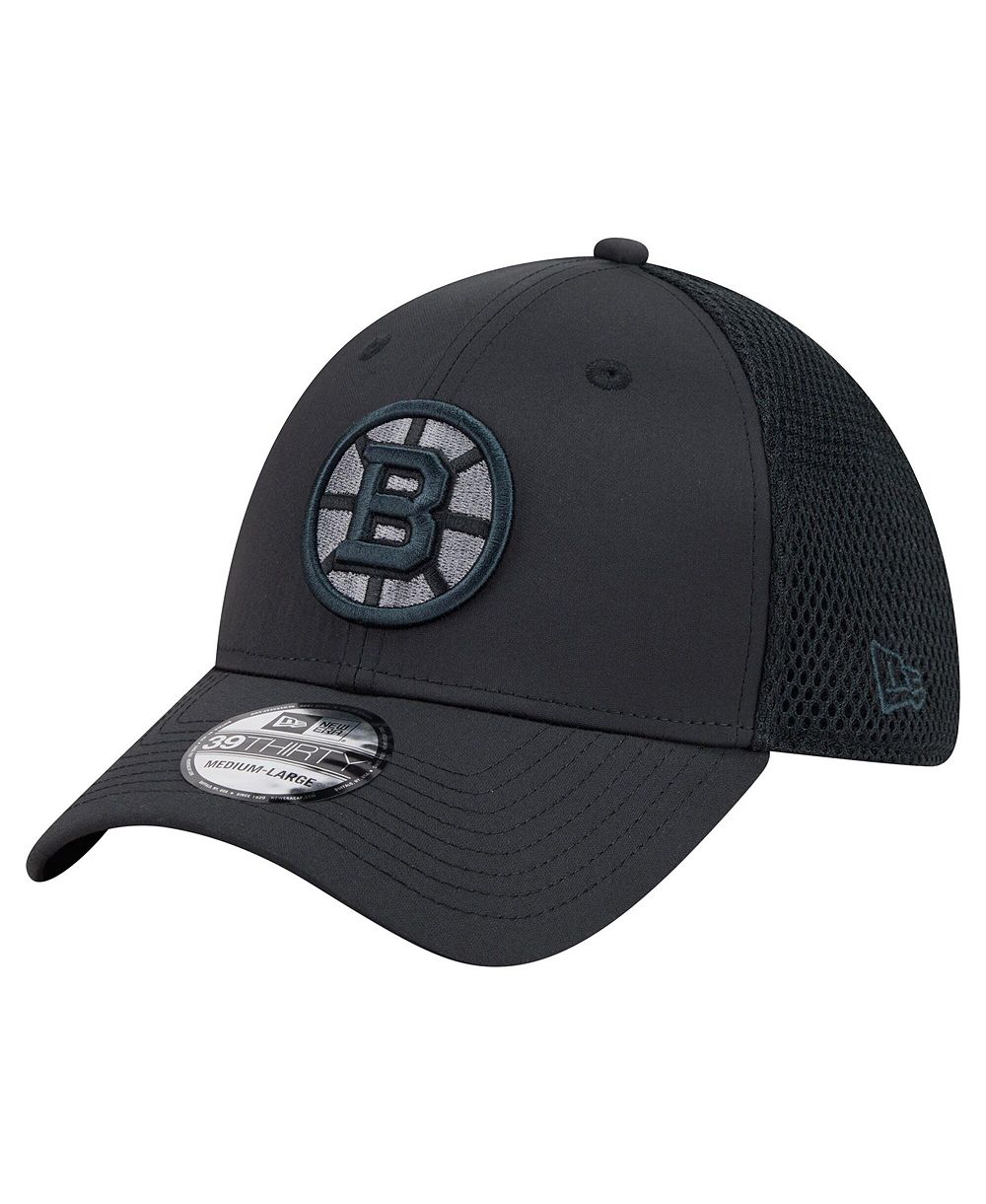 Мужская кепка New Era Boston Bruins Blackout 39THIRTY Flex Fit Black