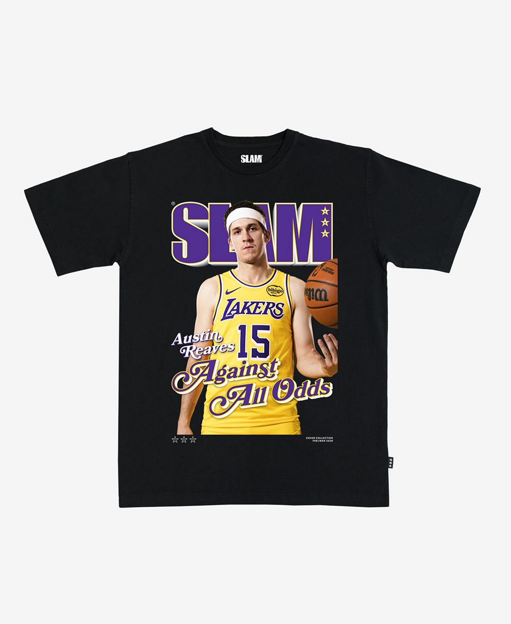 Slam футболка Slam Men's and Women's Austin Reaves Black Los Angeles Lakers Cover