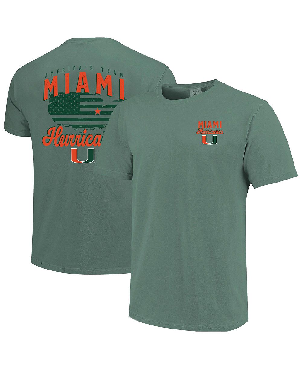 Мужская футболка Image One Green Miami Hurricanes America's Team