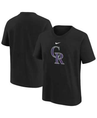 Nike Big Boys and Girls Black Colorado Rockies Large Logo T-Shirt