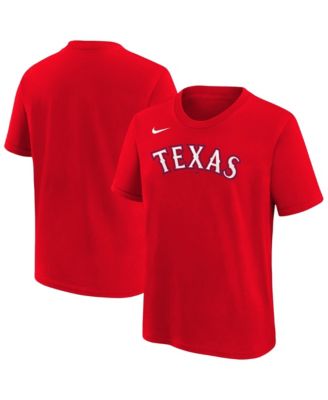 Nike Big Boys and Girls Red Texas Rangers Wordmark T-Shirt