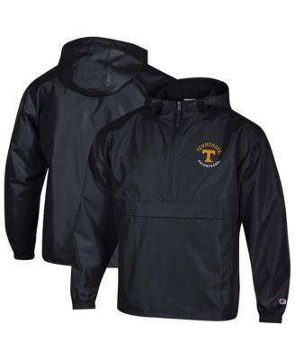 Champion Men's Black Tennessee Volunteers Packable Hooded Windbreaker Half-Zip Jacket