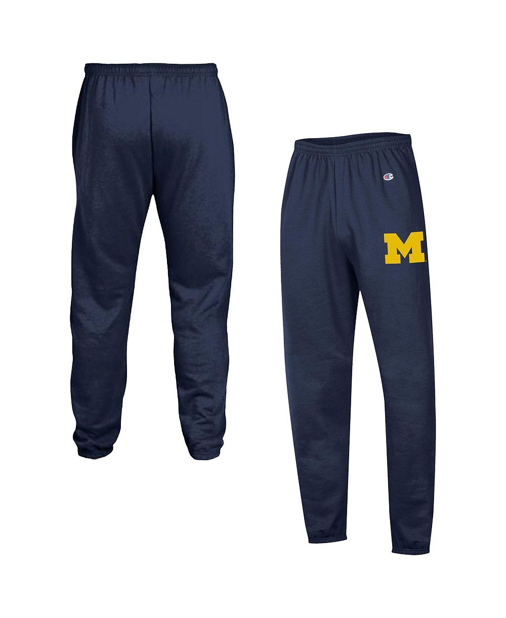 Мужские спортивные штаны Champion Navy Michigan Wolverines Powerblend Banded Fleece