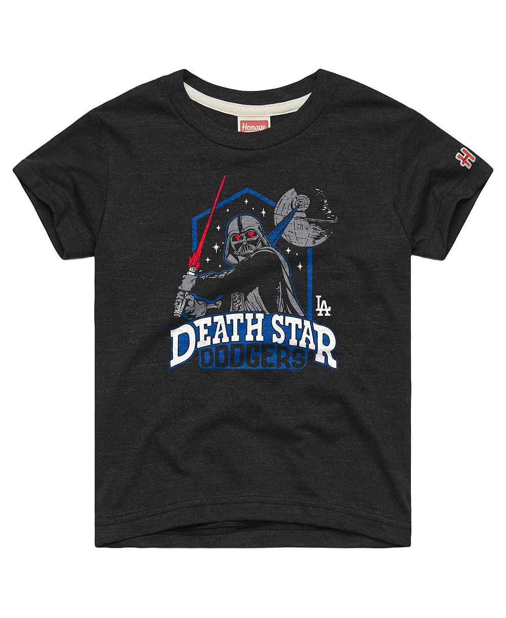 Детская футболка Homage Los Angeles Dodgers Star Wars x MLB Dark Side Charcoal