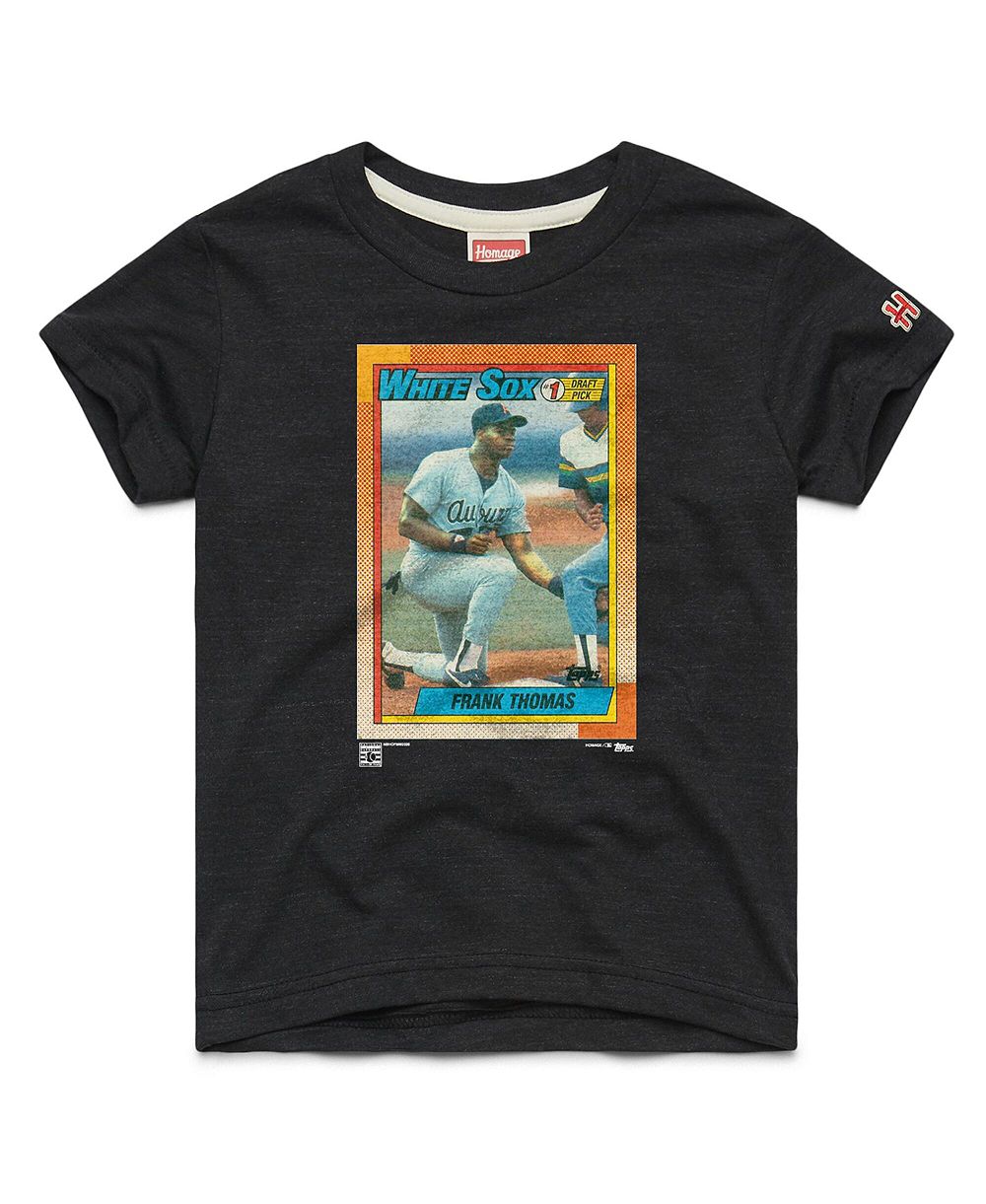 Homage Big Boys and Girls Frank Thomas Charcoal Chicago White Sox Topps Baseball Card Tri-Blend T-Shirt