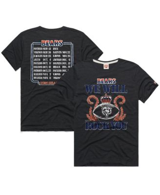 Homage Men's and Women's Charcoal Chicago Bears 2026 NFL Schedule Queen Tri-Blend T-Shirt