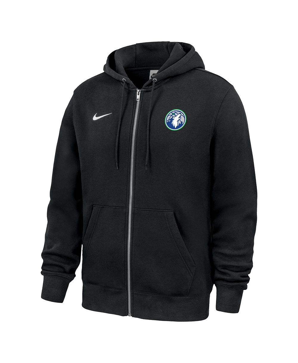 Nike Men's Black Minnesota Timberwolves Club Fleece Full-Zip Hoodie
