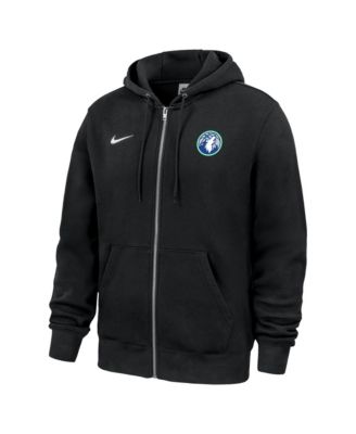 Nike Men's Black Minnesota Timberwolves Club Fleece Full-Zip Hoodie