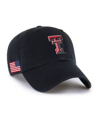Мужская регулируемая кепка '47 Brand Black Texas Tech Red Raiders Americana Heritage Clean Up