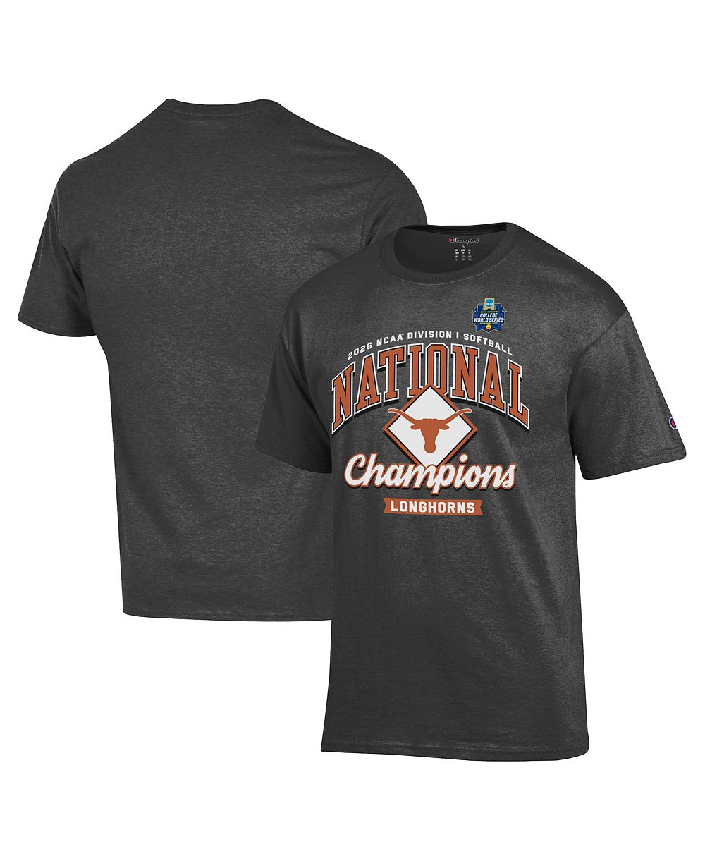 Мужская футболка Champion Texas Longhorns 2026 NCAA Softball National Champions серая