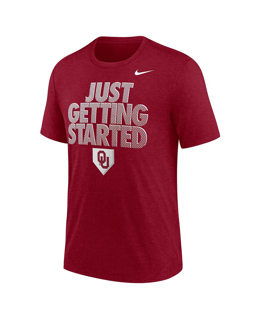 Nike Men's Crimson Oklahoma Sooners 2026 NCAA Baseball Men's College World Series Dugout Tri-Blend T-Shirt