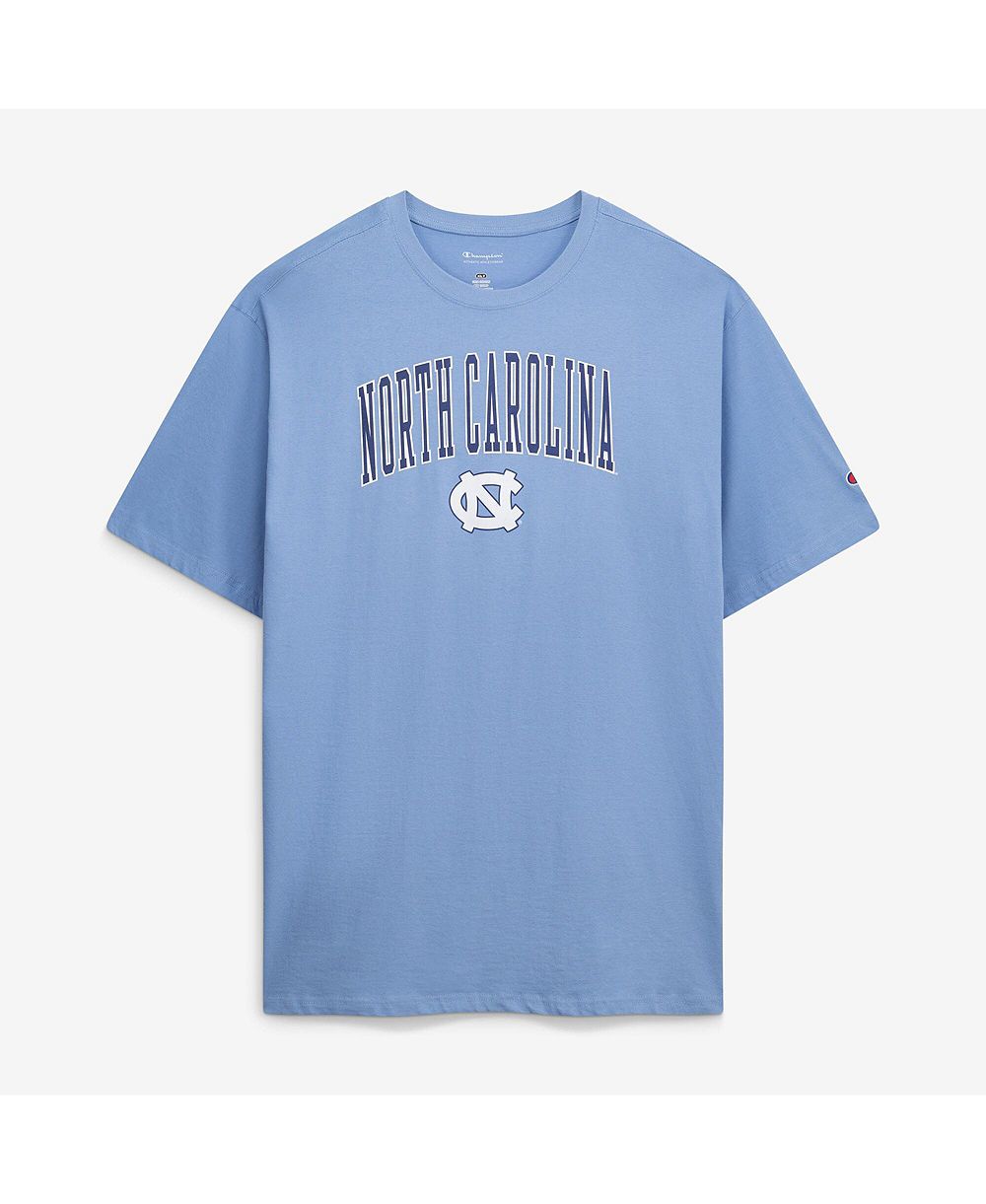 Мужская голубая футболка Champion North Carolina Tar Heels Big & Tall Arch Over Wordmark