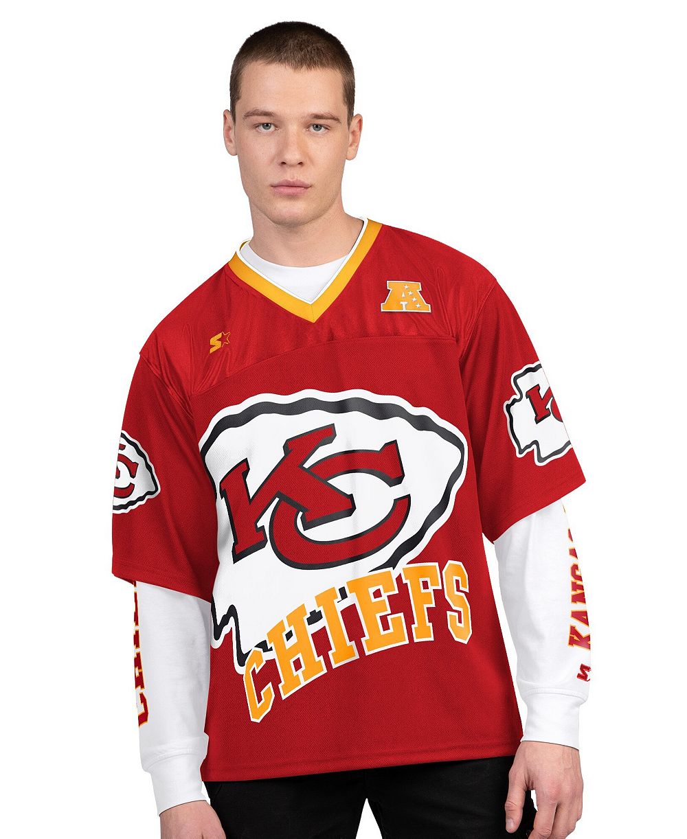 Мужская футболка Starter Red/White Kansas City Chiefs Short Sleeve Long Sleeve