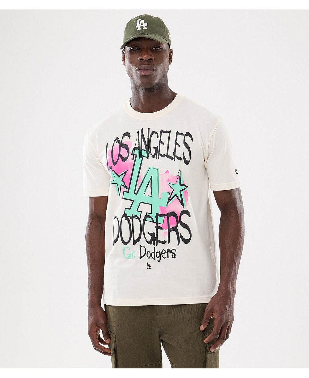 Мужская футболка New Era Los Angeles Dodgers Lifestyle Punk Core в цвете Cream