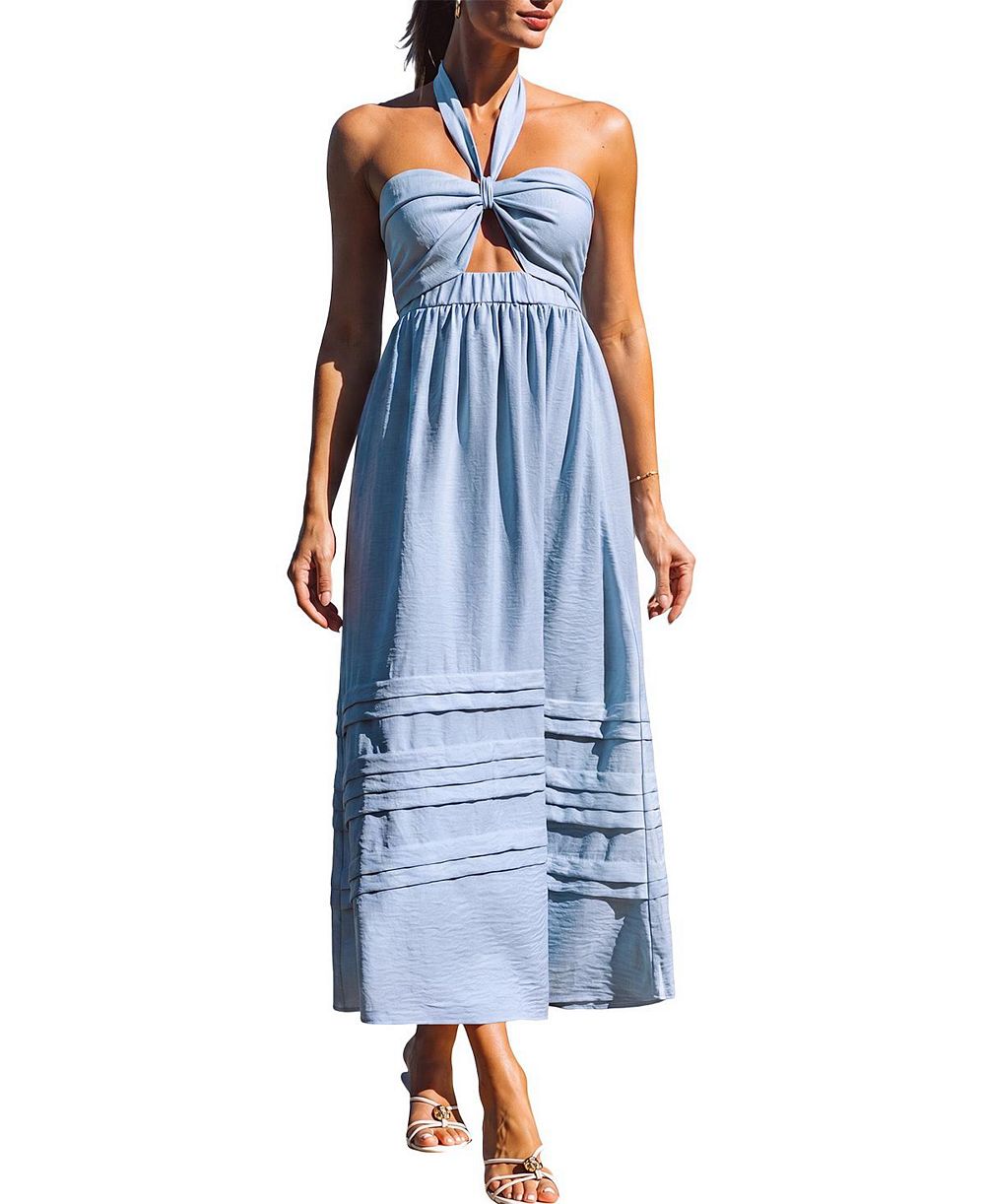 Cupshe Women's Secret Garden Blue Maxi Beach Dress