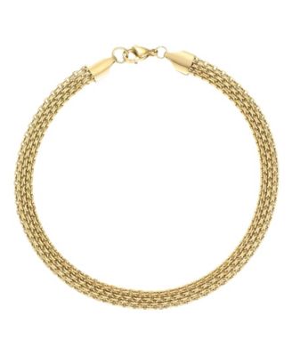 ADORNIA Tarnish Resistant Gold Grid Chain Anklet
