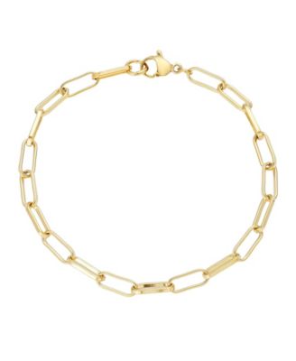 ADORNIA Tarnish Resistant Gold Paperclip Chain Bracelet