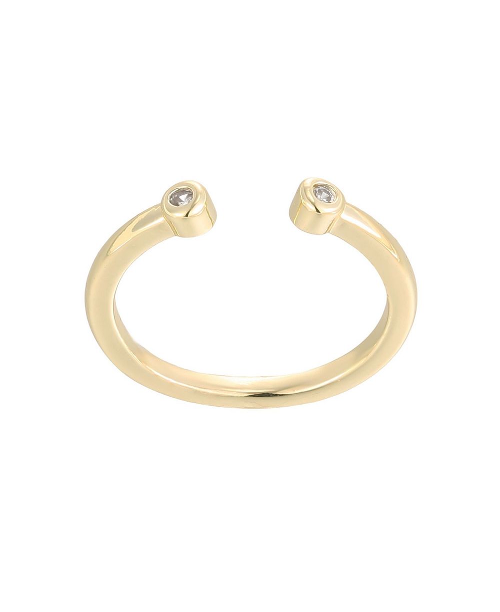 Кольцо для пальца ADORNIA Gold Cubic Zirconia Ends Open Adjustable