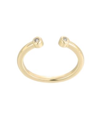 ADORNIA Gold Cubic Zirconia Ends Open Adjustable Toe Ring